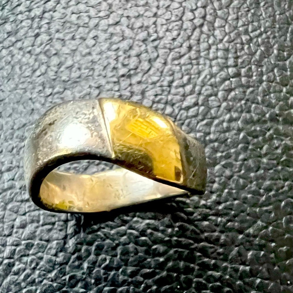 unique sterling silver and 10kt gold ring